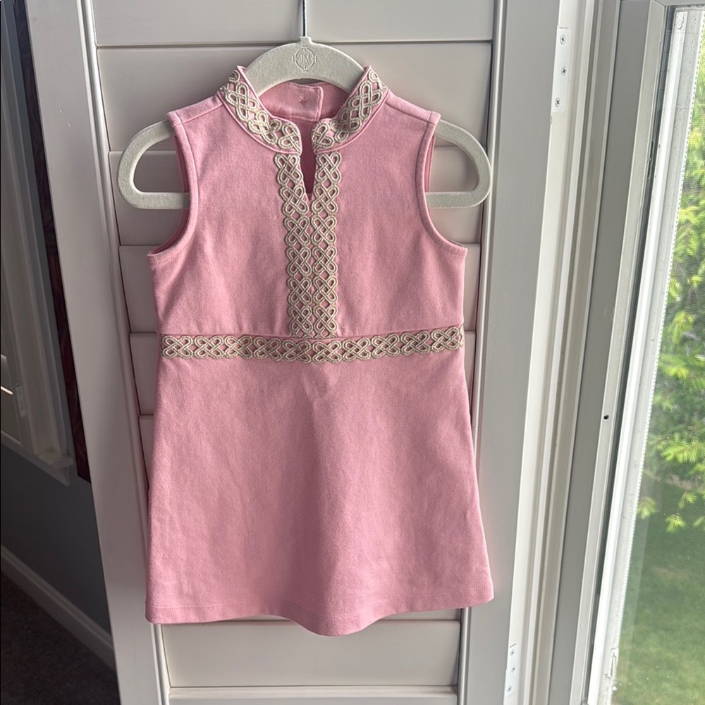 Janie and Jack Pink Dress with Gold Accents